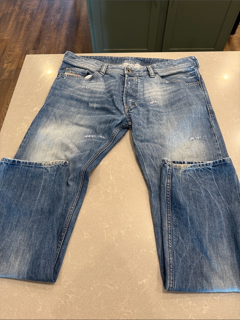 Diesel Relaxed Distressed Blue Jeans 36x32
